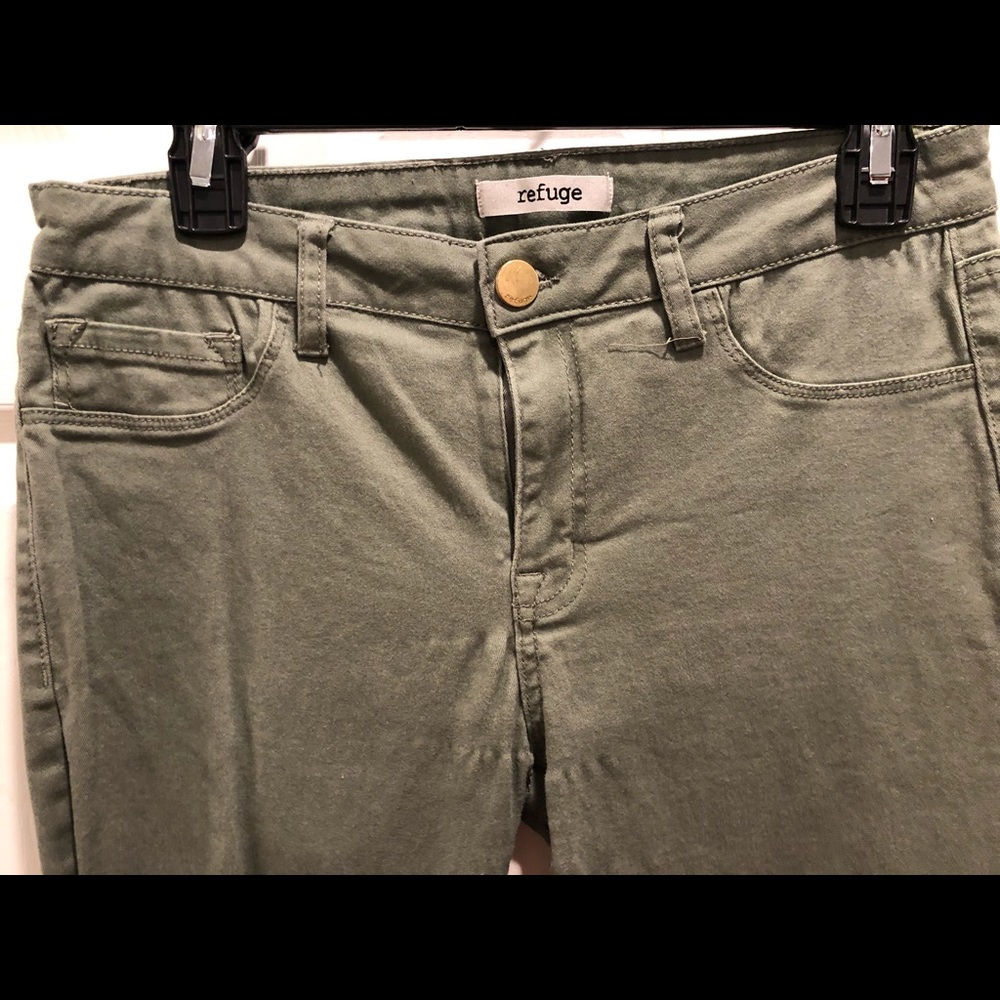 Olive green skinny jeans